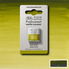 Winsor & Newton Professional Sulu Boya Yarım Tablet Olive Green 447 S.1