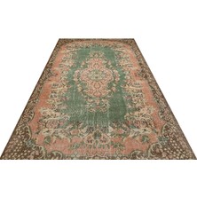Sempati Halı Gerçek El Dokuma Eskitme Vintage Halı 186x298 Cm 9839