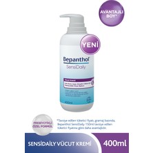 Bepanthol Sensidaily Pompalı Vücut Kremi 400 ml L Çok Kuru Veya Atopik Ciltler Için Prebiyotikli Öz