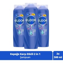 Elidor Superblend 2'Si 1 Arada Şampuan Ve Saç Bakım Kremi Kepeğe Karşı Etkili 500 Ml X3