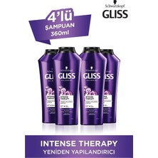 Gliss Intense Therapy Yeniden Yapılandırıcı Şampuan 360 Ml 4'Lü