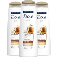 Dove Saç Bakım Şampuanı Argan Yağı Onarıcı Bakım 400 Ml X3 Adet