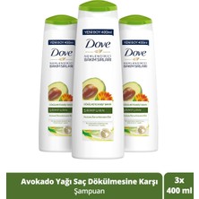 Dove Saç Bakım Şampuanı Avokado Özü Bakım 400 Ml X3 Adet