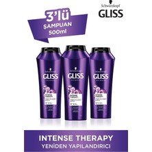 Gliss Intense Therapy Yeniden Yapılandırıcı Şampuan 500 Ml 3'Lü