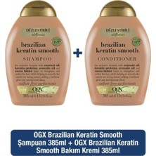 Ogx Düzleştirici Brazilian Keratin Sülfatsız Şampuan 385ml+Sülfatsız Bakım Kremı385ml