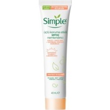 Simple Protect&glow Mat Ciltler Için Güneş/mavi Işık/çevre Koruması Etkili SPF30 Nemlendirici 40 ml