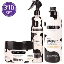 Morfose Milk Therapy 3'Lü Saç Bakım Seti Tüm Saç Tipleri için Onarıcı ve Nemlendirici Etki