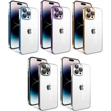 ZORE Apple iPhone 14 Pro Kılıf Kamera Korumalı Renkli Çerçeveli  Garaj Kapak