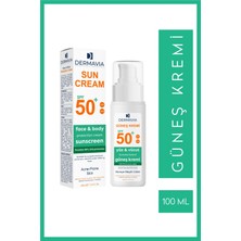 Dermavia Spf+50 Yüz ve Vücut Güneş Kremi Akneye Meyilli Ciltler 100 ml