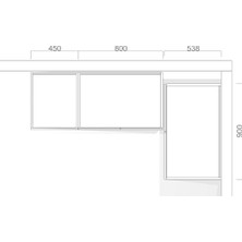 Kenyap Plus 812454 Stella 4 Kapaklı Köşe Gardırop 3 Modüllü- Parlak Beyaz