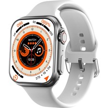 Pazariz Gs8 Watch 8 Ultra Akıllı Saat Beyaz Watch + Beyaz Pro4 Benzeri Bluetooth Kulaklık Hediye