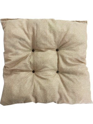Nelson Dekoratif Pofidik Puf Sandalye Minderi  Kare 35X35X7 Cm-Krem(1 Adet)