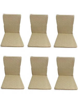 Nelson Sandalye Minderi Arkalıklı Lastikli Fermuarlı Süngerli-6 Adet(Cappucino Kırçıllı)Yıkanabilir