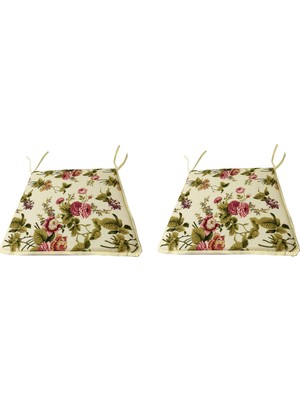 Nelson Sandalye Minderi Eko Fermuarlı Süngerli-2 Adet(Ingiliz Gülü)Yıkanabilir