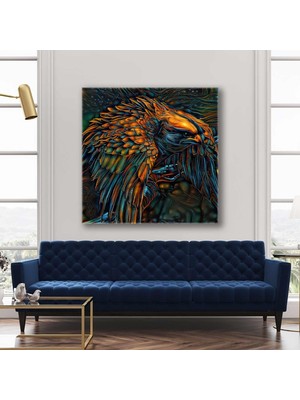 SML Tablo Dalın Üzerinde Kartal Soyut Renkler Hayvan Dekorasyon Kanvas Tablo