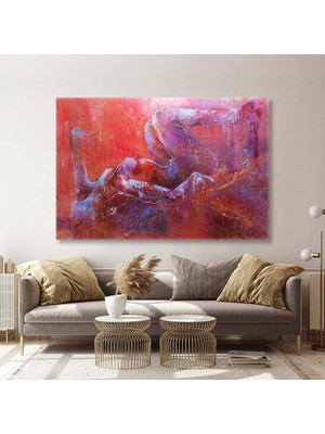 SML Tablo Soyut Sanat Uzanan Kadın Nü Abstract Sanat Dekoratif Kanvas Tablo