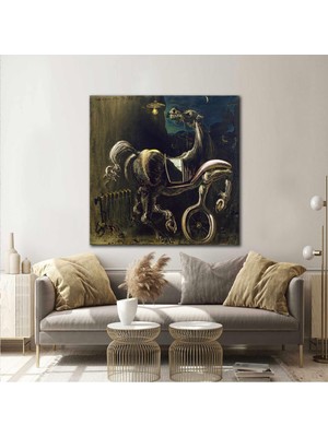 SML Tablo Ressam Salvodor Dali Araba Enkazı Kanvas Tablo