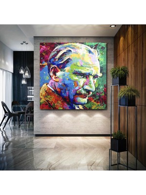 SML Tablo Mustafa Kemal Atatürk Karizma Soyut Sanat Kanvas Tablo