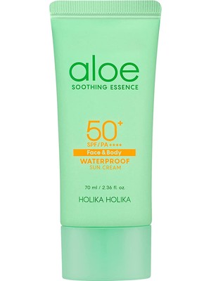 Holika Holika Aloe Soothing Essence Waterproof Sun Cream SPF50+ - Aloe Yatıştırıcı Özlü Güneş Kremi