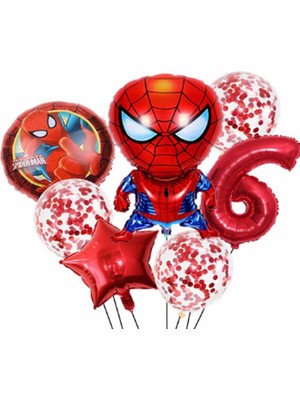 Parti Station Spiderman Örümcek Adam Rakam Konsept Yaş Balon Doğum Günü Set Yaş Balon Set