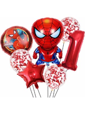Parti Station Spiderman Örümcek Adam Rakam Konsept Yaş Balon Doğum Günü Set Yaş Balon Set