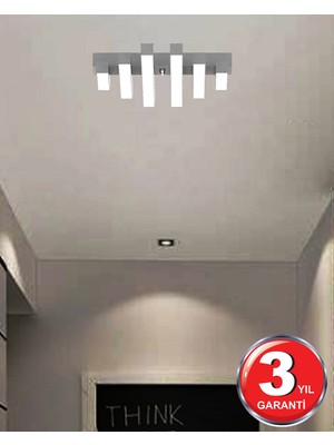Hegza Lighting Parrılla  Gri Kasa Gün Işığı  Ledli Modern Plafonyer LED Avize Salon Mutfak Oturma Odası