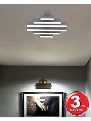 Hegza Lighting Parrılla  Gri Kasa Gün Işığı  Ledli Modern Plafonyer LED Avize Salon Mutfak Oturma Odası