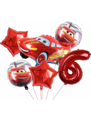 Parti Station Cars Arabalar Şimşek Mcqueen Yarış Arabası Rakam Konsept Yaş Balon Doğum Günü Set Yaş Balon Set