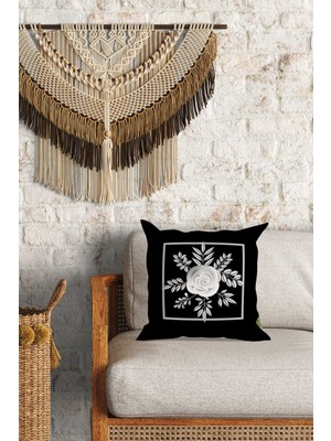 Caisya Home Modern Gül Desenli Çift Yön Dijital Baskılı Dekoratif Kırlent Kılıfı Yastık Kılıfı 39 x 39 cm