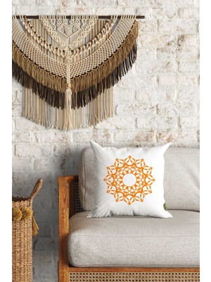 Caisya Home Etnik Motif Desenli Çift Yön Dijital Baskılı Dekoratif Kırlent Kılıfı Yastık Kılıfı 39 x 39 cm
