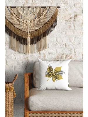 Caisya Home Çizgi Kelebek Desenli Çift Yön Dijital Baskılı Dekoratif Kırlent Kılıfı Yastık Kılıfı 39 x 39 cm