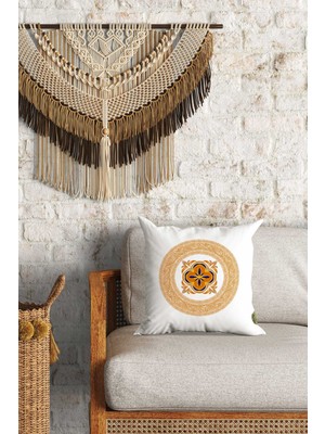 Caisya Home Etnik Motif Desenli Çift Yön Dijital Baskılı Dekoratif Kırlent Kılıfı Yastık Kılıfı 39 x 39 cm