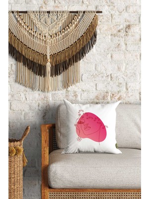 Caisya Home Modern Kadın Silüet Desenli Çift Yön Dijital Baskılı Dekoratif Kırlent Kılıfı Yastık Kılıfı 39 x 39 cm