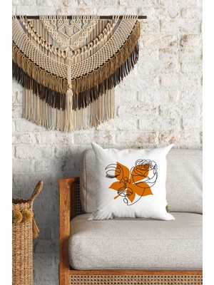 Caisya Home Sonbahar Kadını Desenli Çift Yön Dijital Baskılı Dekoratif Kırlent Kılıfı Yastık Kılıfı 39 x 39 cm