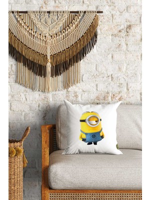Caisya Home Minyonlar Desenli Çift Yön Dijital Baskılı Dekoratif Kırlent Kılıfı Yastık Kılıfı 39 x 39 cm