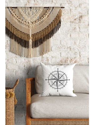 Caisya Home Pusula Desenli Çift Yön Dijital Baskılı Dekoratif Kırlent Kılıfı Yastık Kılıfı 39 x 39 cm