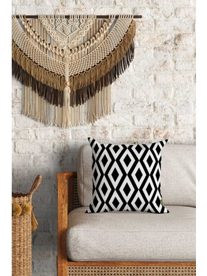 Caisya Home Modern Desenli Çift Yön Dijital Baskılı Dekoratif Kırlent Kılıfı Yastık Kılıfı 39 x 39 cm