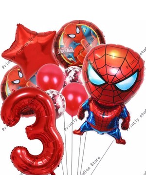 Parti Station Spiderman Örümcek Adam Konsept Yaş Balon Konsept Doğum Günü Set Yaş Balon Set