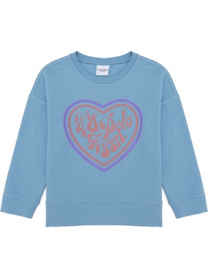 U.S. Polo Assn. Kız Çocuk Mavi Sweatshirt 50260970-VR036