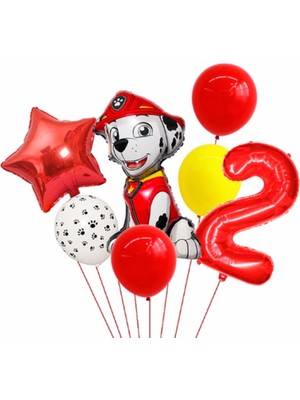 Parti Station Paw Petrol Pav Petrol Polis Köpek Marshall Yaş Balon Konsept Doğum Günü Set Yaş Balon Set