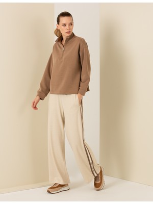 Pierre Cardin Kadın Krem Mom Fit Eşofman Altı 50261340-VR071