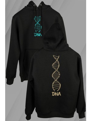 Kendim Seçtim Dna Bisiklet Zinciri Genetik Hayat Ağacı Evrim Ön ve Arka Baskılı Sweatshirt Unisex Kapüşonlu Hoodie
