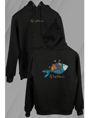 Kendim Seçtim Istanbul Galata Konstantinopolis Osmanlı Ön ve Arka Baskılı Sweatshirt Unisex Kapüşonlu Hoodie
