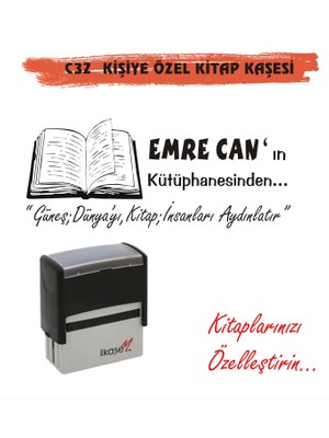Kaşem Kitap Kurtlarına ve Kişiye Özel Kitap Kaşesi Kitap Mühürü