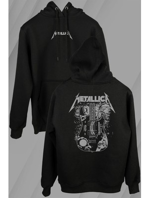 Kendim Seçtim Metallica Kirk Ouija Board Guitar Rock Gitar Ön ve Arka Baskılı Sweatshirt Unisex Kapüşonlu Hoodie