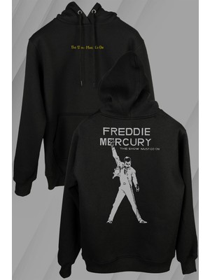 Kendim Seçtim Freddie Mercury Eagle Rock Queen We Are The Champion Ön ve Arka Baskılı Sweatshirt Unisex Kapüşonlu Hoodie