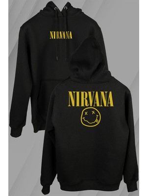 Kendim Seçtim Nirvana Hanson Müzik Grubu Logo Nirvana Music Grou Ön ve Arka Baskılı Sweatshirt Unisex Kapüşonlu Hoodie