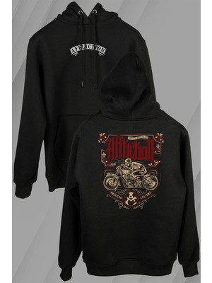 Kendim Seçtim Death Rider Afflıction Ölüm Sürücüsü Motosiklet Ön ve Arka Baskılı Sweatshirt Unisex Kapüşonlu Hoodie