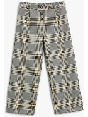 Koton Bol Paça Kumaş Pantolon Düğme Detaylı Pile Detaylı