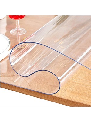 Morlido Şeffaf Masa Koruyucu 1.4 mm Dikdörtgen Cam Görünümlü Isıya Dayanıklı Tüm Ebatları